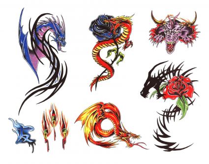 Colored Dragon Tattoo Pictures